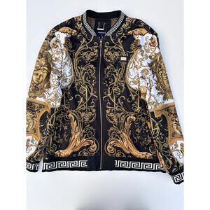 Barabas Men's Print Gold/Black Jacket (Size 4XL)